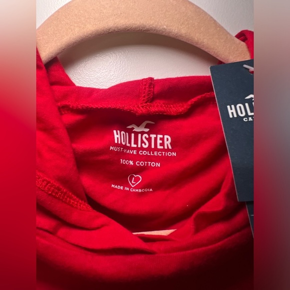 Red Hoodie Crop Top - Picture 4 of 6